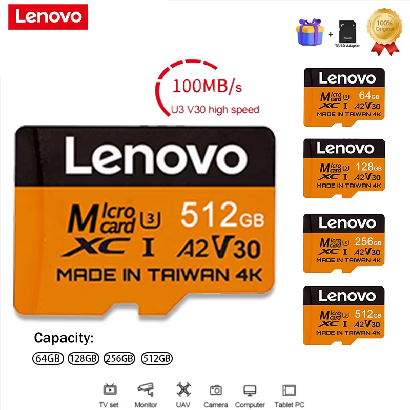 Microsd Card Tablet - Cartes SD Lenovo Secure 512 Go,