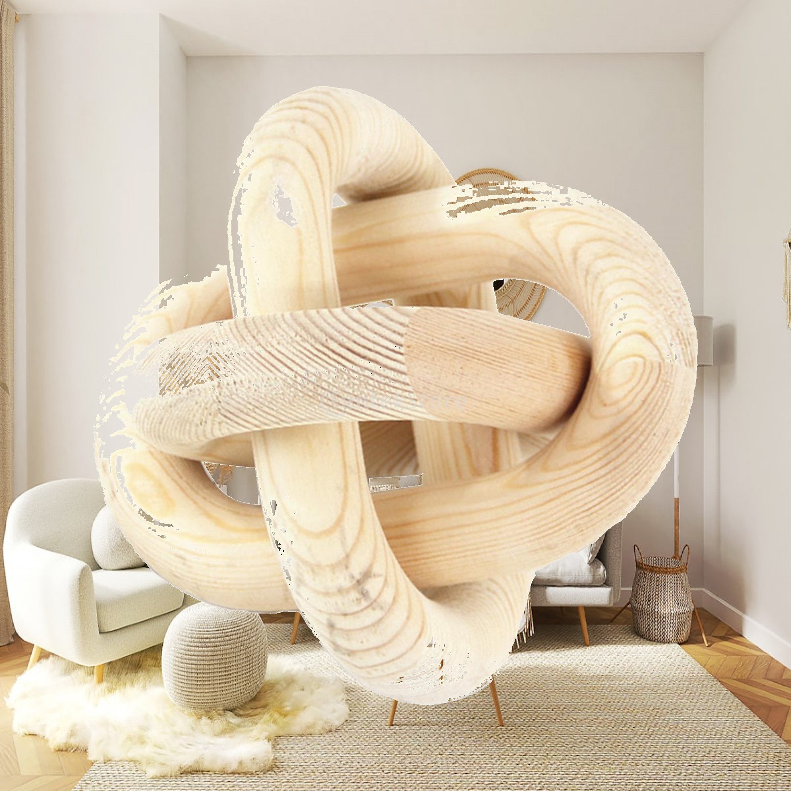 Unique Table Accessories - Décoration en chaîne de bois, nœud
