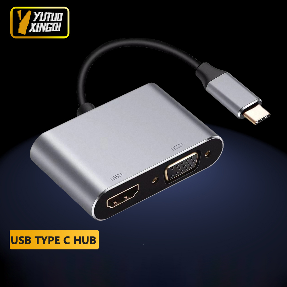 Usb Hub Type C - Adaptateur de station d'accueil 4-en-1 USB-C