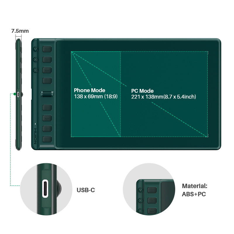 Huion Inspiroy 2 M H951P table - Graphic Tablet Accessories avis et prix