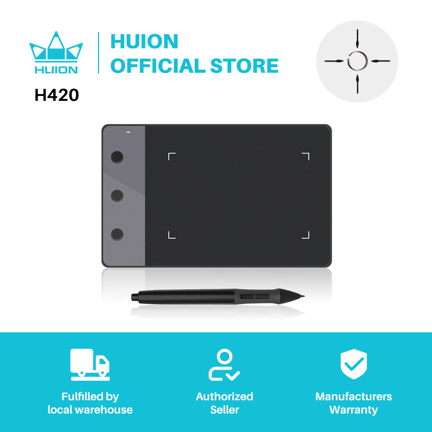 HUION – tablette graphique H42 - Graphic Tablet Accessories avis et prix